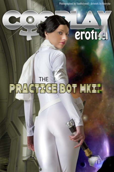 Living doll wields a lightsaber while emulating Princess Leah