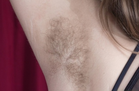First timer Pixxy reveals her unshaven female body parts one at a time