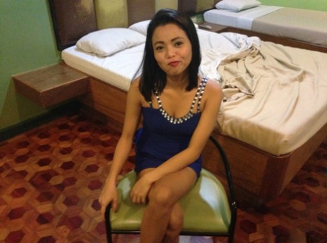 Petite Filipina teen makes her porn debut with a hard fuck on motel bed