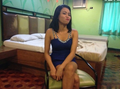 Petite Filipina teen makes her porn debut with a hard fuck on motel bed