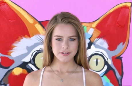 Small titted teen Lilly Ford spreads adorable ass & shows big clit in socks