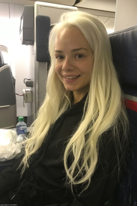 Short blonde Elsa Jean posing half naked and dressed up in a compilation