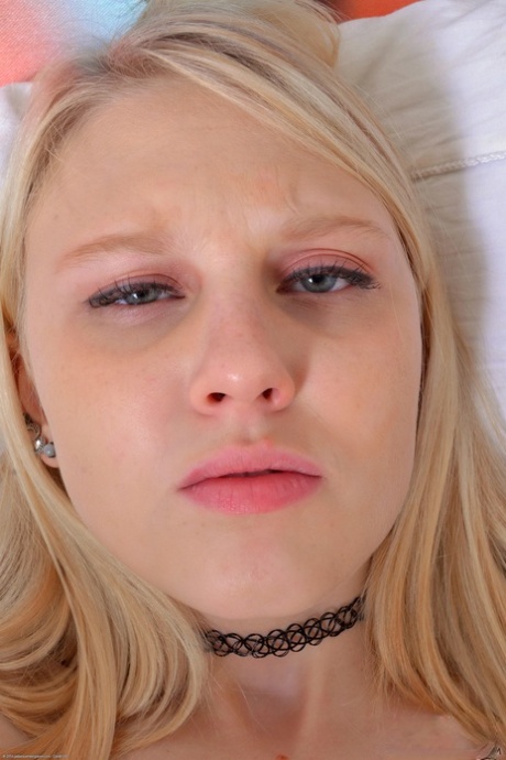Lovely blonde Lily Rader shows off her hot ass & spreads her sweet pink pussy