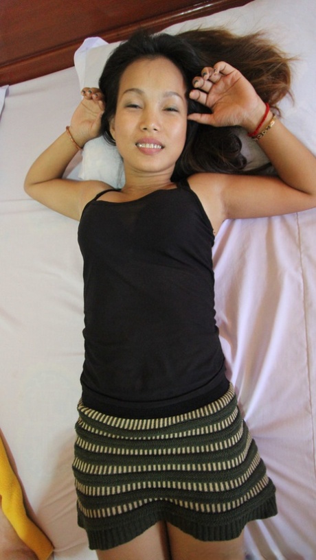 Sexy Asian girl Sok Neng strips naked & enjoys some POV doggystyle sex